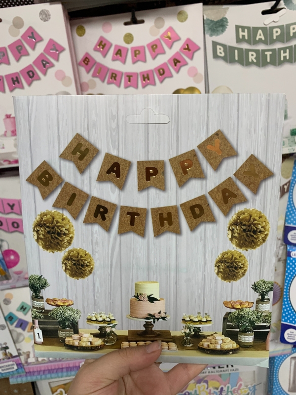 Toptan%20Kraft%20Üzeri%20Gold%20Happy%20Birthday%20Banner