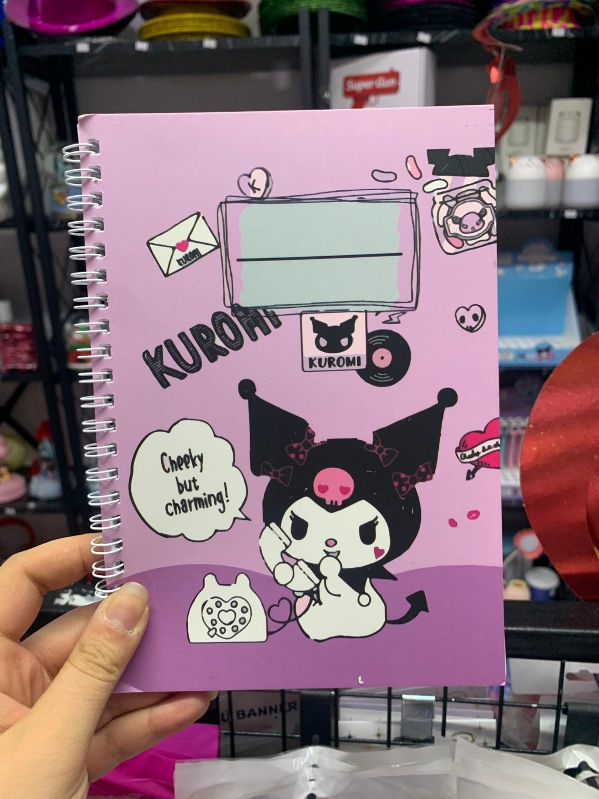 Toptan%20Kuromi%20Spiralli%20Çizgili%20Defter