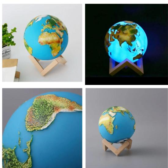 Toptan Stantlı 3D Renkli Dünya Gece Lambası