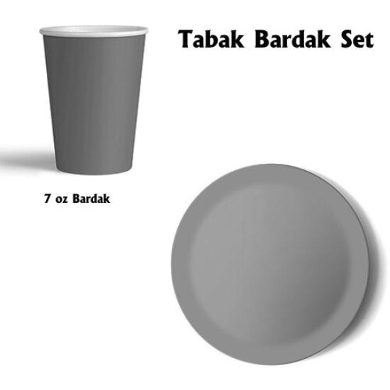 Toptan Gümüş Tabak Bardak Seti 8li