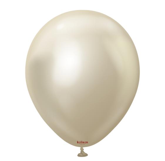 Toptan Kalisan 12’’ Krom Beyaz Altın Balon 50li