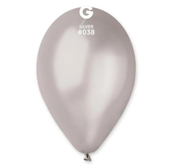 Toptan Gemar 12/11’’ Metalik Gümüş Balon 100lü