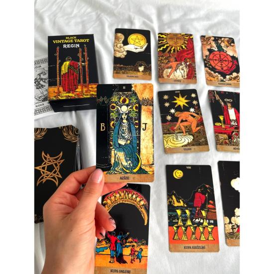 Toptan Black Vintage Tarot Destesi