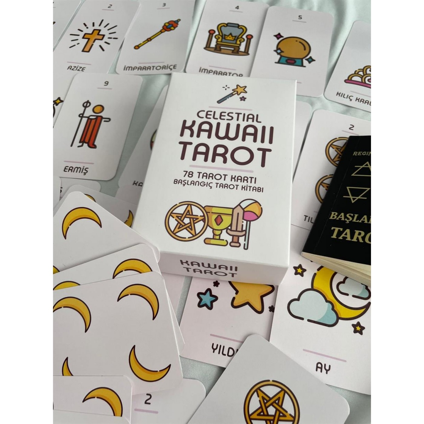 Toptan%20Celestial%20Kawaii%20Tarot%20Kartları%20ve%20Başlangıç%20Tarot%20Kitabı